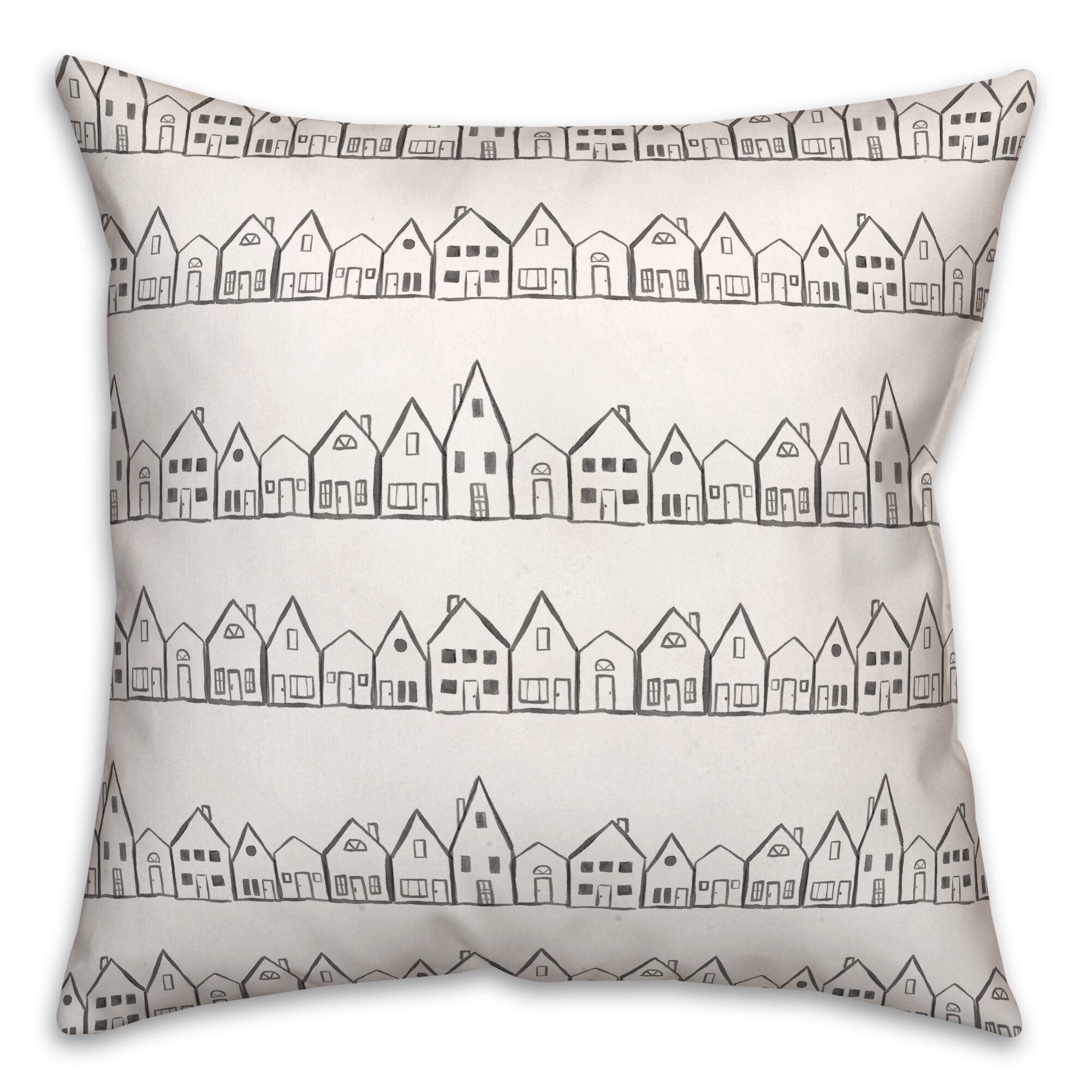 House Pattern 18" x 18" Throw Pillow